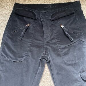 7 For All Mankind Womens 27 Velvet Black Low Rise Flare Black Cargo Pocket